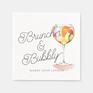 Script Brunch and Bubbly Cocktail Napkins