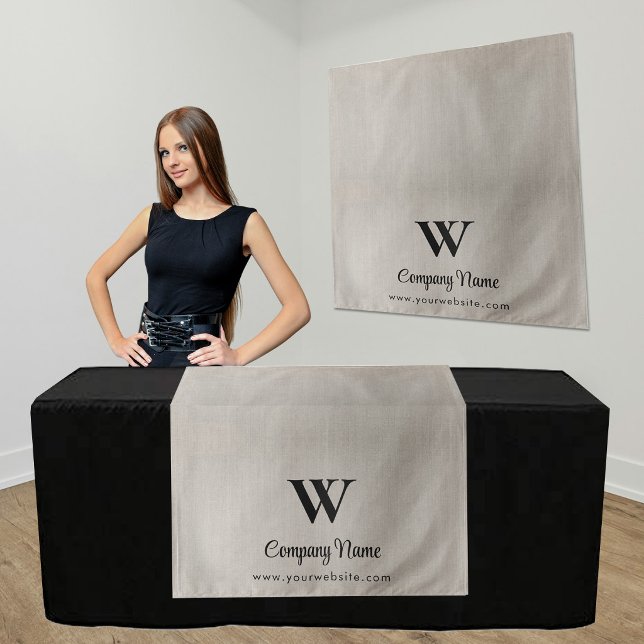 Script Business Table Runner Banner Beige Linen Tapestry (Script Business Table Runner Banner Beige Linen Tapestry)