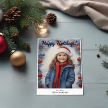 Script Caligraphie Happy Happy Holiday Carte photo