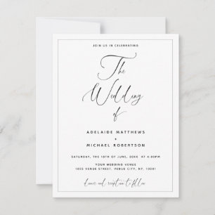 Script Calligraphy All in One Wedding Invitation