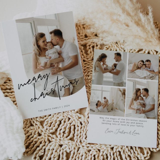 Script Calligraphy Christmas Arch Photo Holiday Card (Creator Uploaded)