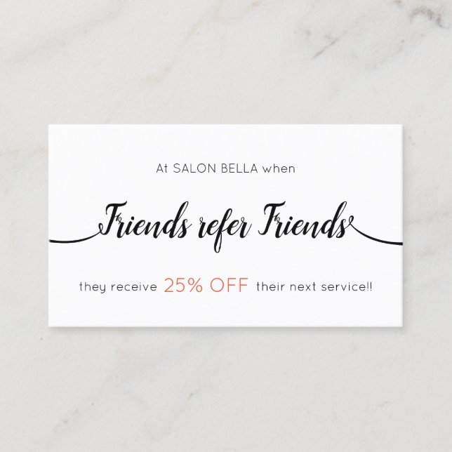 Script Calligraphy Customer Referral (Front)