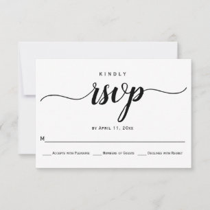Script calligraphy elegant wedding RSVP card