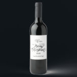 Script Calligraphy Merry Christmas Wine Label<br><div class="desc">Spread Christmas cheer and share warm wishes with loved ones through this Script Calligraphy Merry Christmas wine label. It is perfect for gifting or your own gatherings and it can be easily customized.</div>