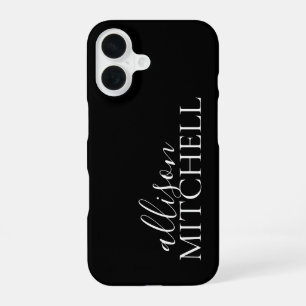 Script Calligraphy Minimalist Black iPhone 16 Case