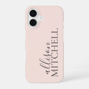 Script Calligraphy Minimalist Blush Pink iPhone 16 Case