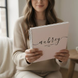 Script Calligraphy Modern Blush Pink Planner<br><div class="desc">Minimalist features name in modern handwriting font.</div>