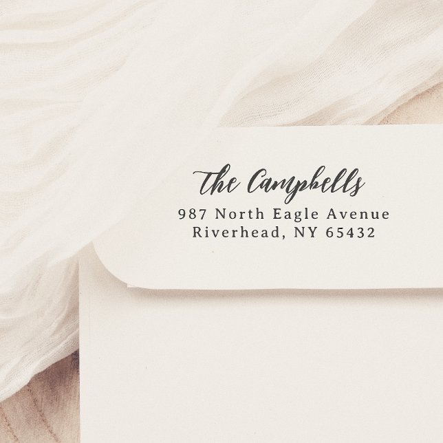 Script Calligraphy Name & Elegant Address Rubber Stamp (Creator Uploaded)