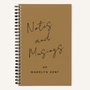 Script Calligraphy Personalized Gold Notebook