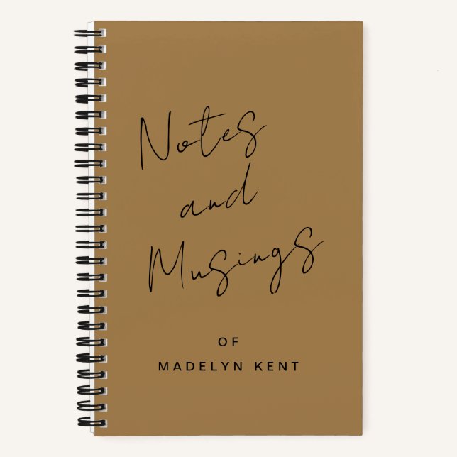 Script Calligraphy Personalized Gold Notebook (Front)