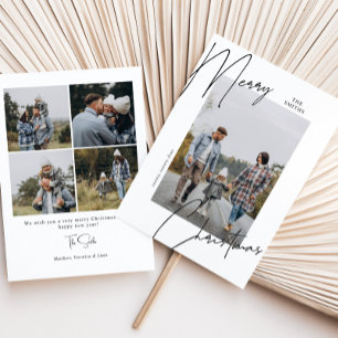 Script Calligraphy Portrait Christmas Photo Holiday Card