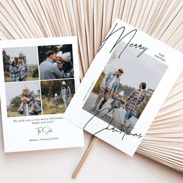 Script Calligraphy Portrait Christmas Photo  Holiday Card (Creator Uploaded)