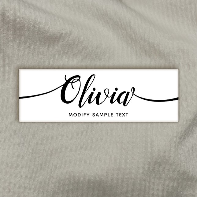 Script Calligraphy Salon Spa Employee Name Tag (Creator Uploaded)