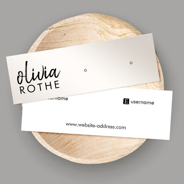 Script Champagne Gold Gradient Stud Earring Mini  Business Card (Creator Uploaded)