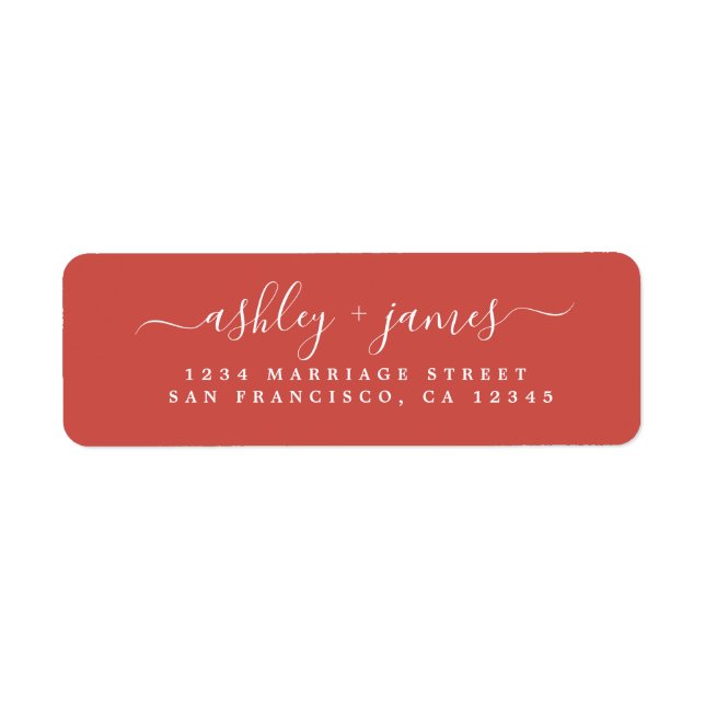 Script chic Automne Mariage rouge Adresse de retou (Devant)