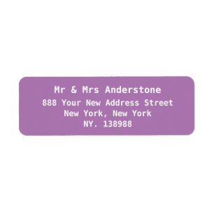 Script chic mauve moderne simple adresse de retour