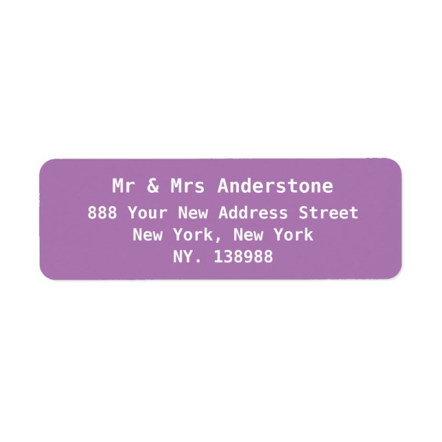 Script chic mauve moderne simple adresse de retour (Devant)