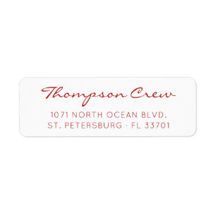 Script Chic Moderne typographie rouge Adresse de r