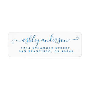Script chic Nom d'encre bleue Adresse de retour