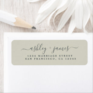 Script chic Silver Green Mariage Adresse de retour