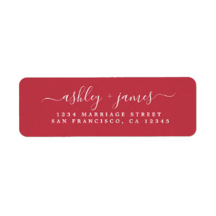 Script chic True Red Mariage Adresse de retour