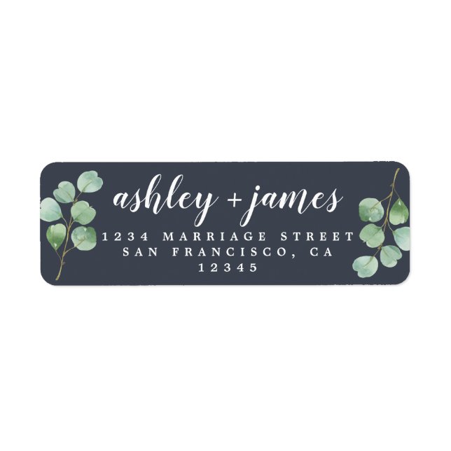 Script chic Vert Foliage Mariage Retour Adresse L (Devant)