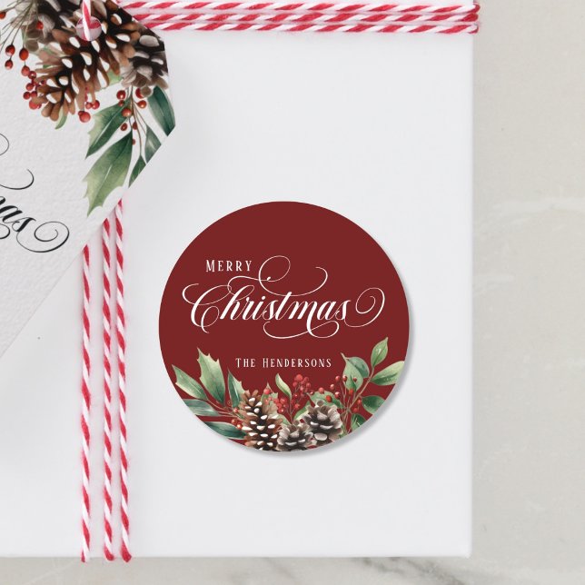 Script Christmas Classic Round Sticker (Creator Uploaded)