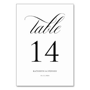 Script classique Mariage élégant Numéro de table 1
