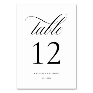 Script classique Mariage élégant Numéro de table 1