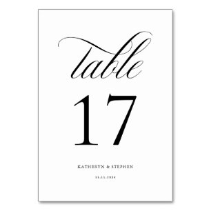 Script classique Mariage élégant Numéro de table 1
