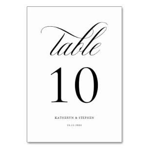 Script classique Mariage élégant Numéro de table 1
