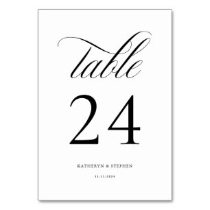 Script classique Mariage élégant Numéro de table 2
