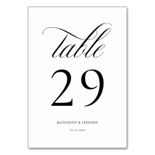 Script classique Mariage élégant Numéro de table 2