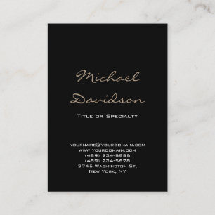 Script classique noir tendance Carte de visite Chu