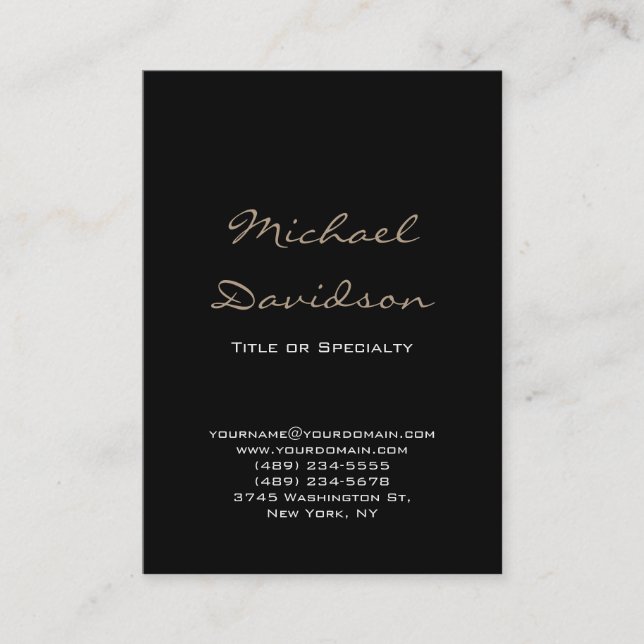 Script classique noir tendance Carte de visite Chu (Devant)