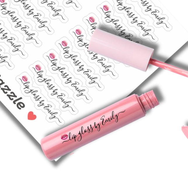 Script Clear Lip Gloss Tube Étiquette (Créateur téléchargé)