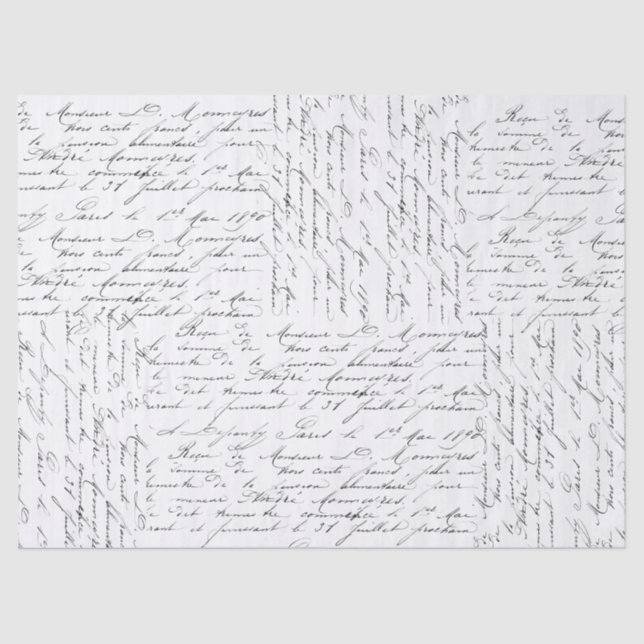 Script Collage Tissue Paper (Front)