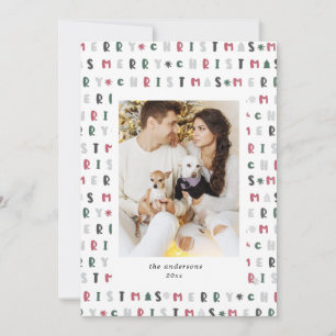 script coloré joyeux carte photo de noël