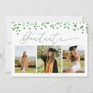Script Confetti    Photo Collage Graduation  Invitation