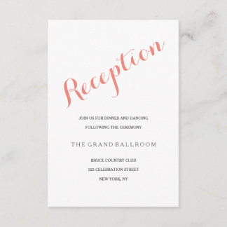 Script Coral Pink | Reception Enclosure Card