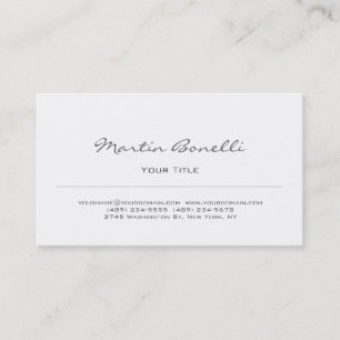 Script couleur blanche Carte de visite simple et t