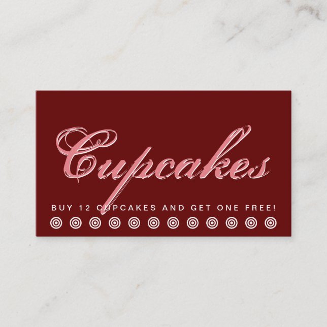 script CUPCAKES carte de fidélité client (Devant)