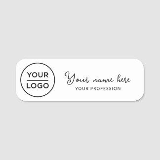Script custom Logo Employee magnetic, safety pin Name Tag