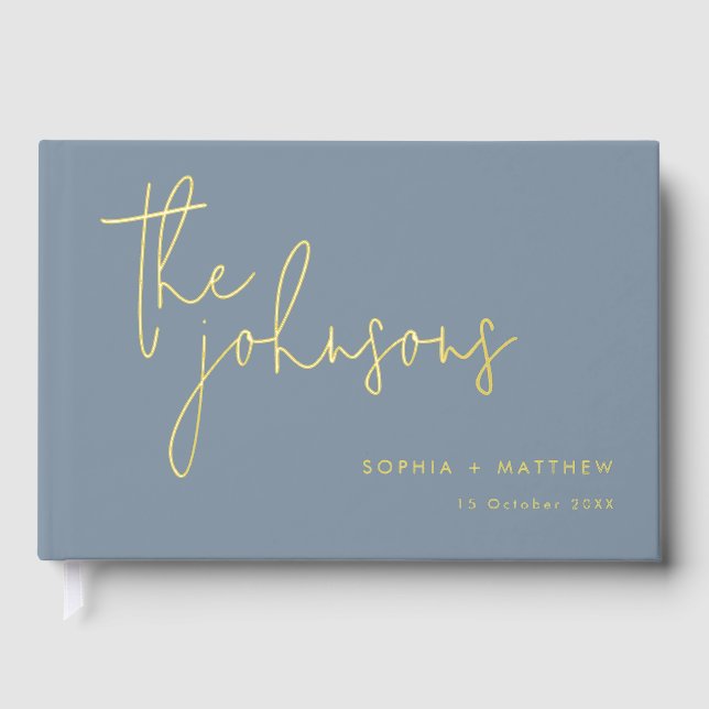 Script Custom Names Mariage Foil Livre d'invité (Recto)