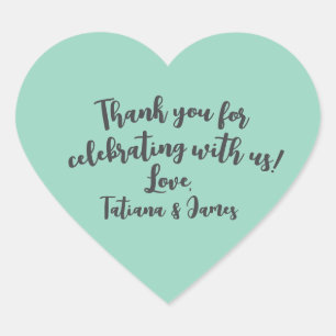 Script Custom Thank You Heart Favour Heart Sticker
