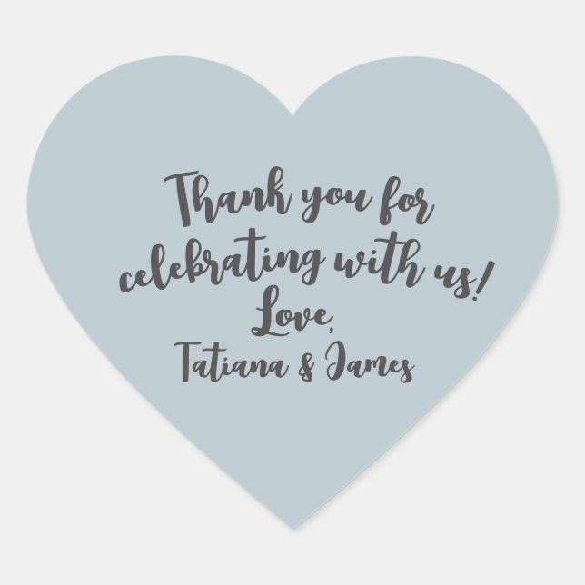 Script Custom Thank You Heart Favour Sticker (Front)
