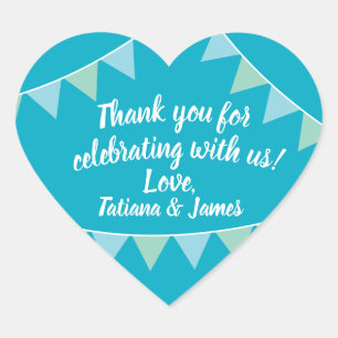 Script Customizable Thank You Heart Banners Sticker