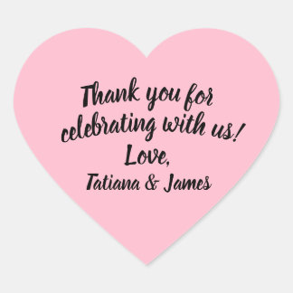 Script Customizable Thank You Heart Heart Sticker