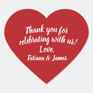 Script Customizable Thank You Heart  Sticker