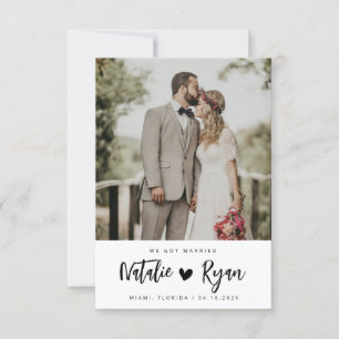 script de brosse noir et blanc faire-part mariage
